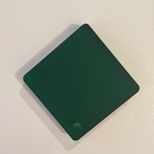 Plaque plexiglass transparent vert brillant sur mesure coulé 3mm